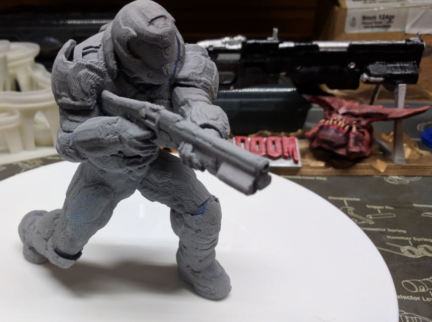 Doomguy posed with shotgun