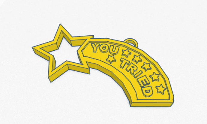 Shooting Star 'You Tried' Keychain Keyring