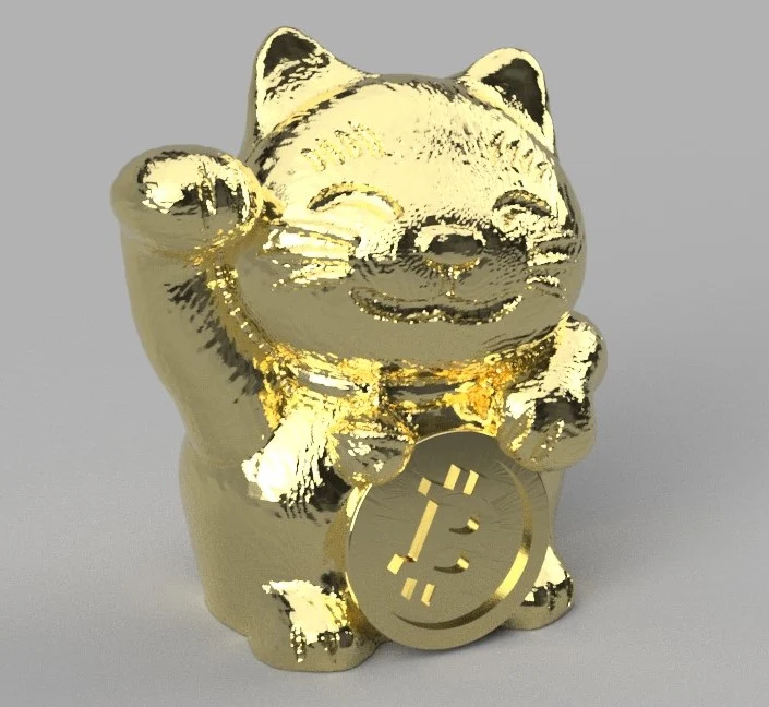 maneki-neko Bitcoin BTC Cat keychain