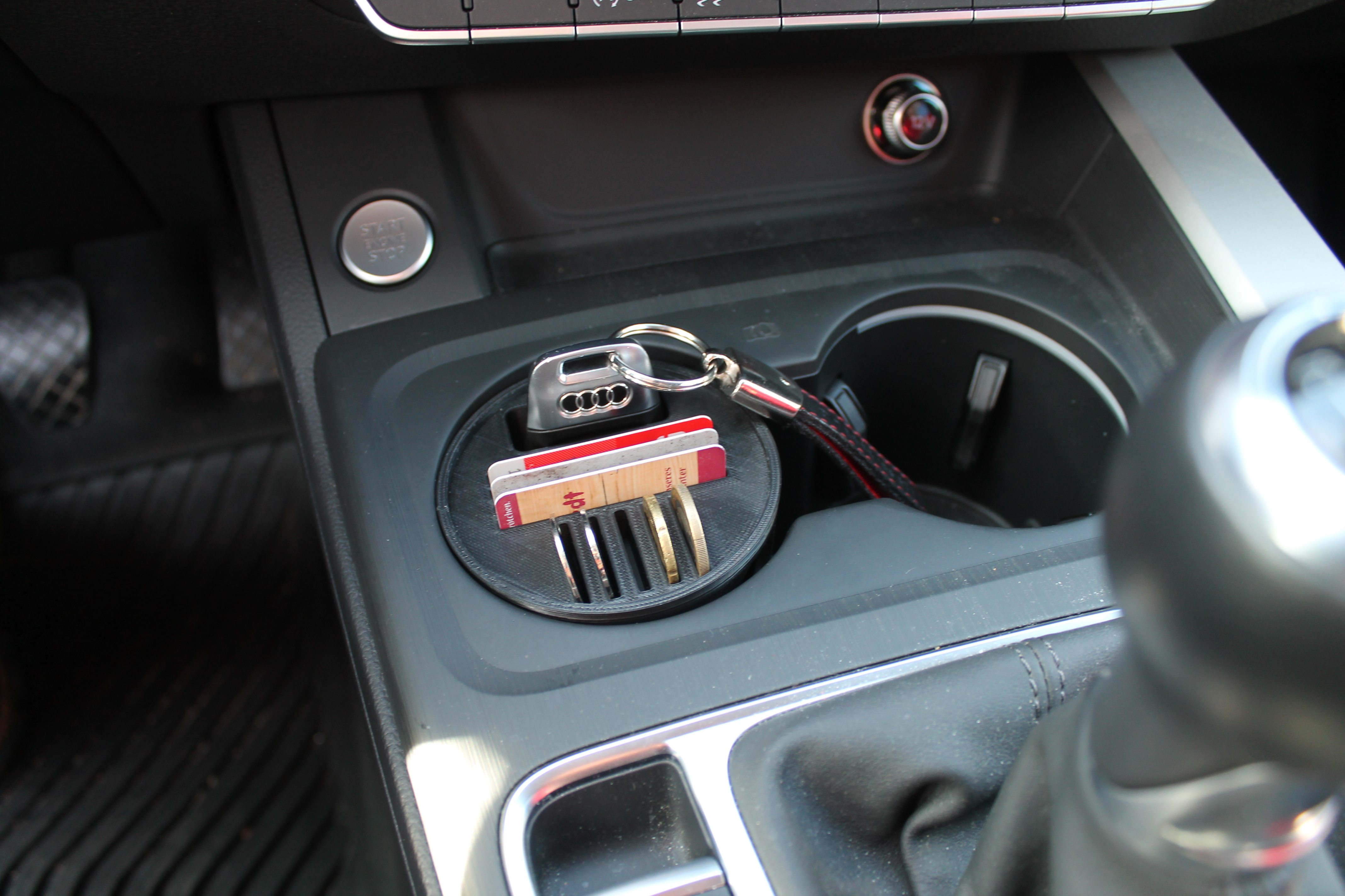 Audi A4 B9 Smartphone, Key and Card Holder replacement for cup holder V1