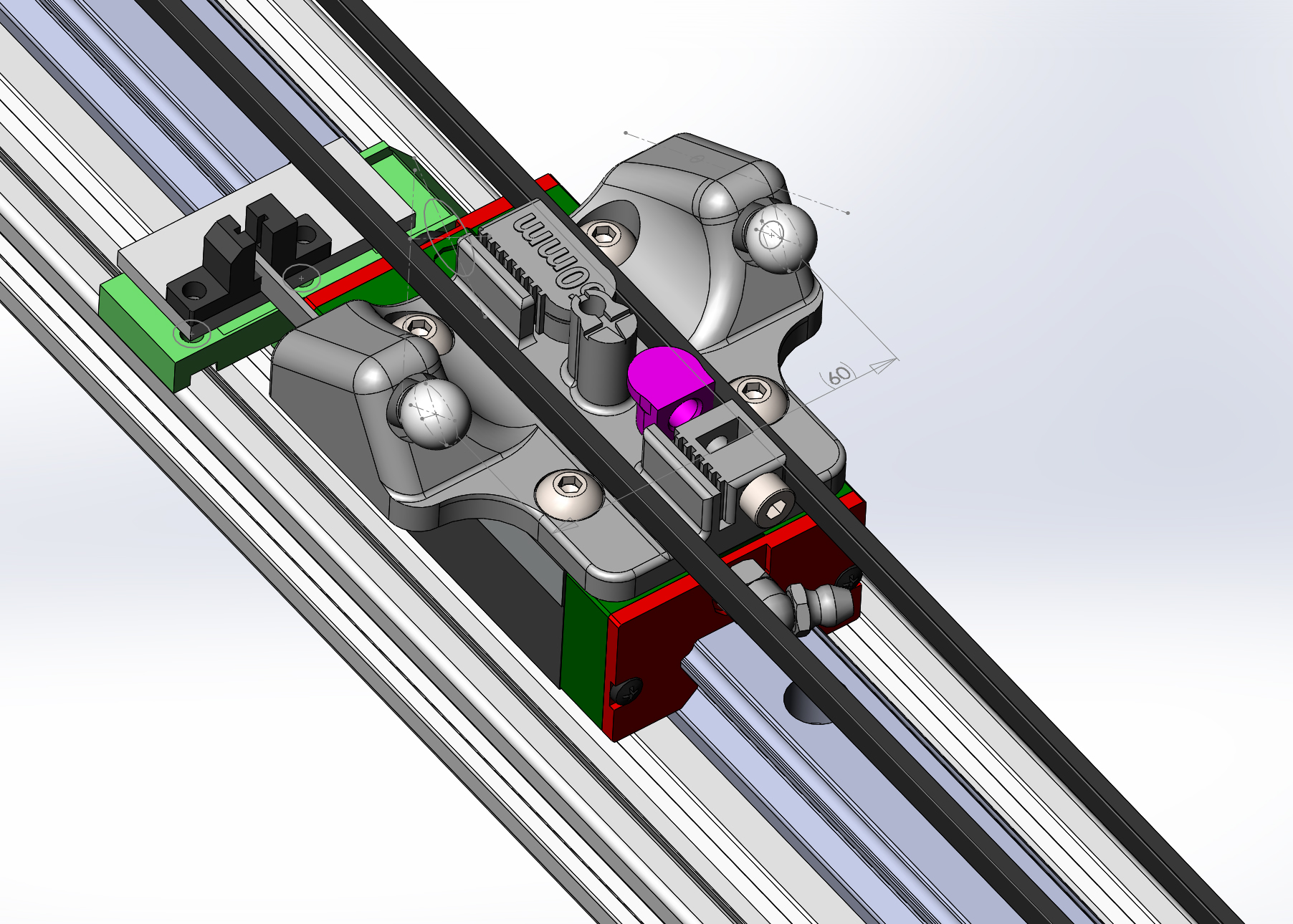 Delta Magnetic carriage for Hiwin rails (source available)