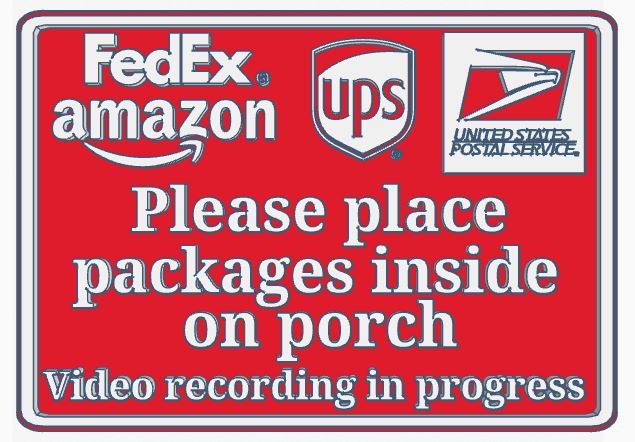 UPS/Fedex/Amazon/USPS Delivery Instructions Sign