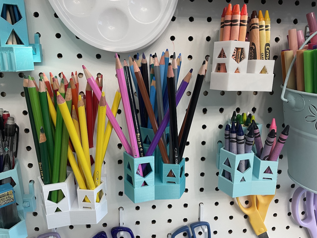 Pegboard Pen Holder (3 Tall Compartments)