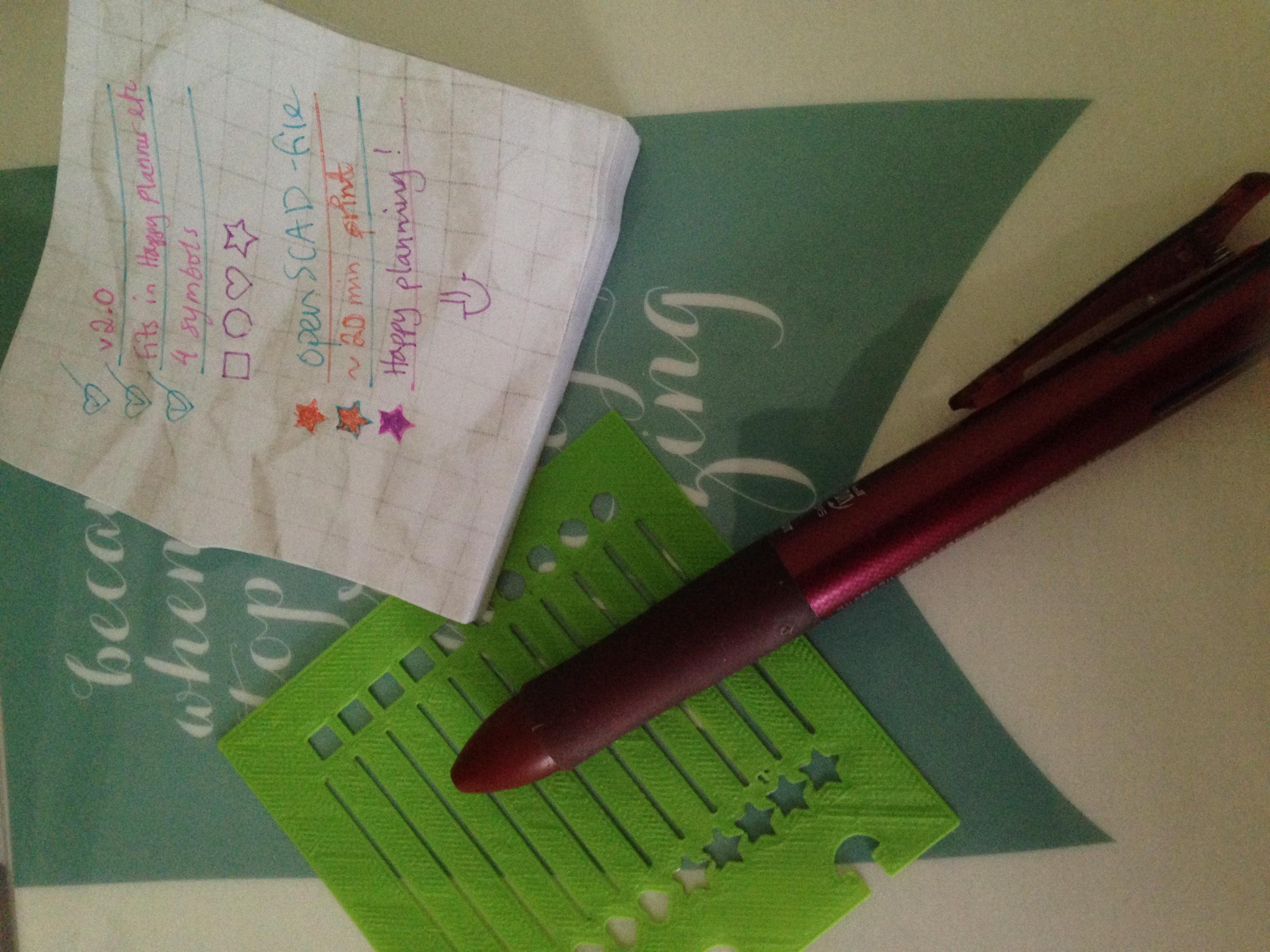 Parametric todo list stencil with circa/levenger/happy planner holes