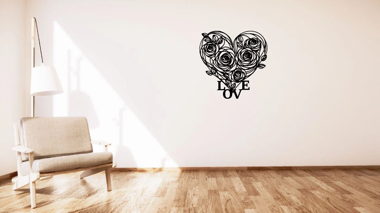 Heart of roses / Srdce z růží wall od table decoration