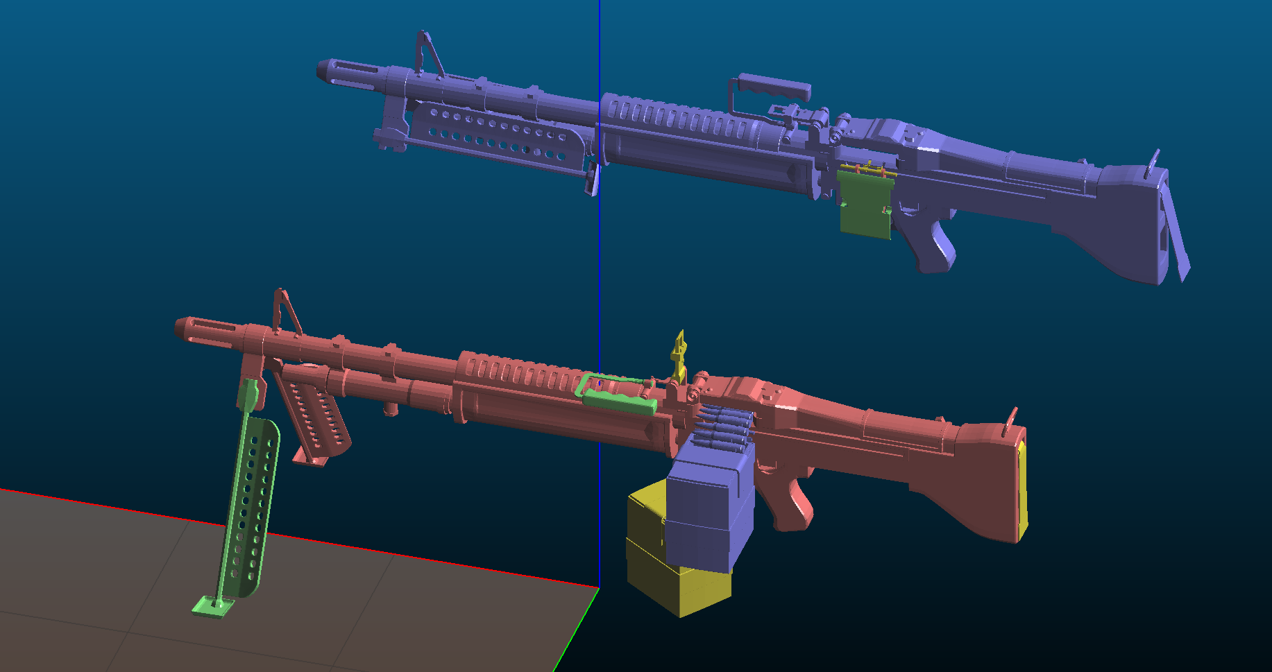 M60 machine gun Vietnam war period - import from sketchfab!
