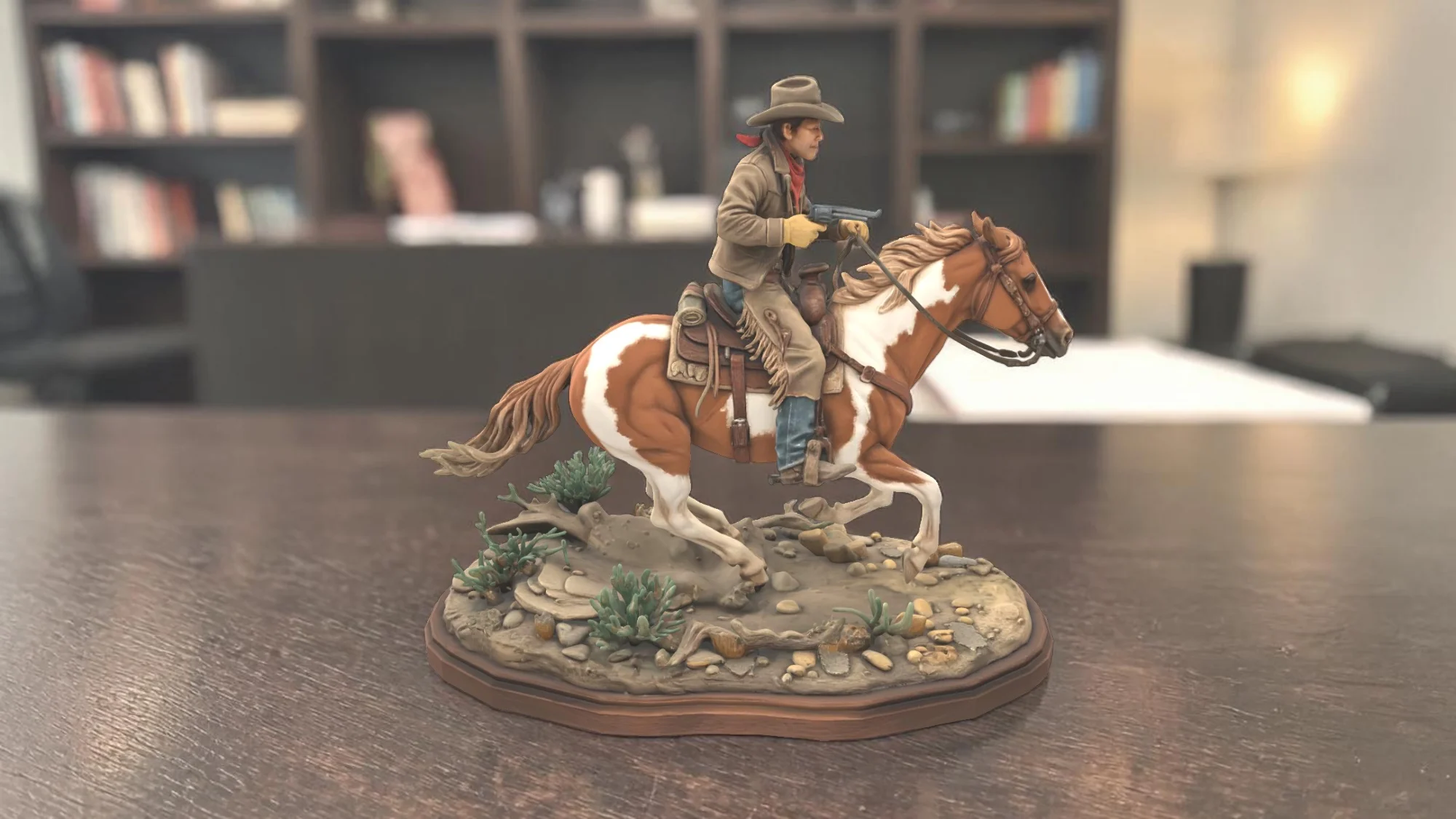 Cowboy on Horse Diorama Sculpture | 3D Printing STL Model Files