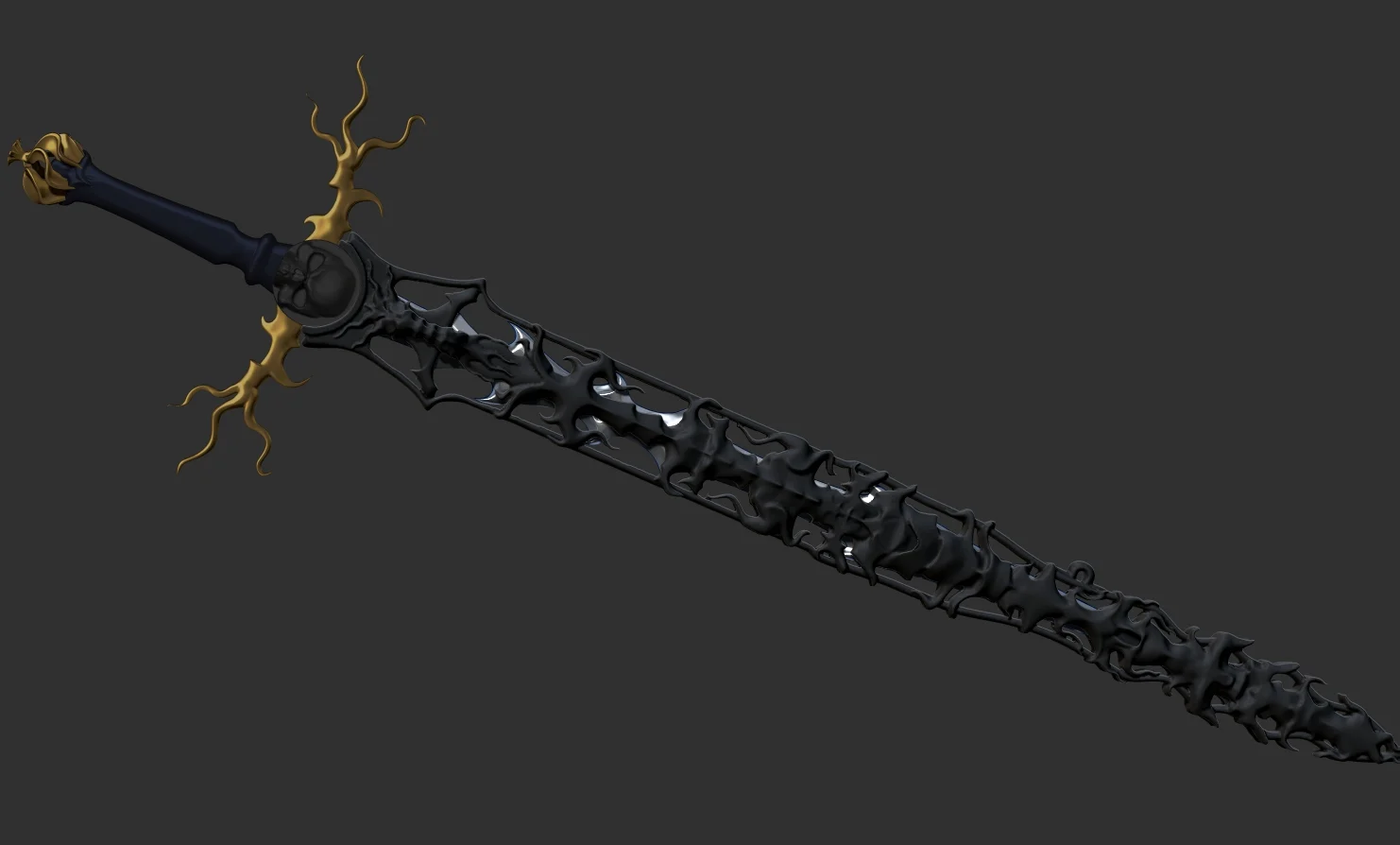 Skull sword and scabbard