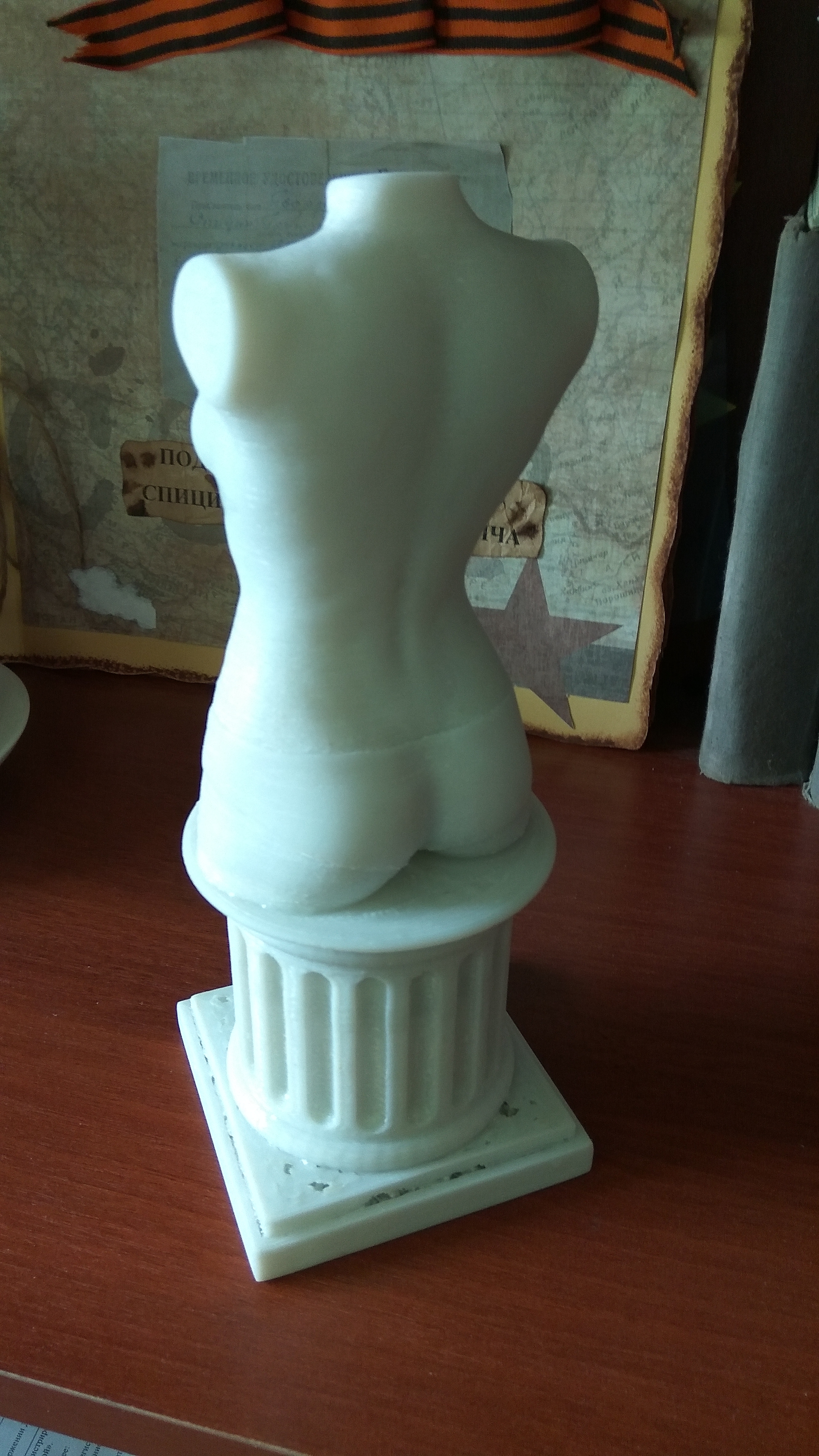 Modern and antique statue