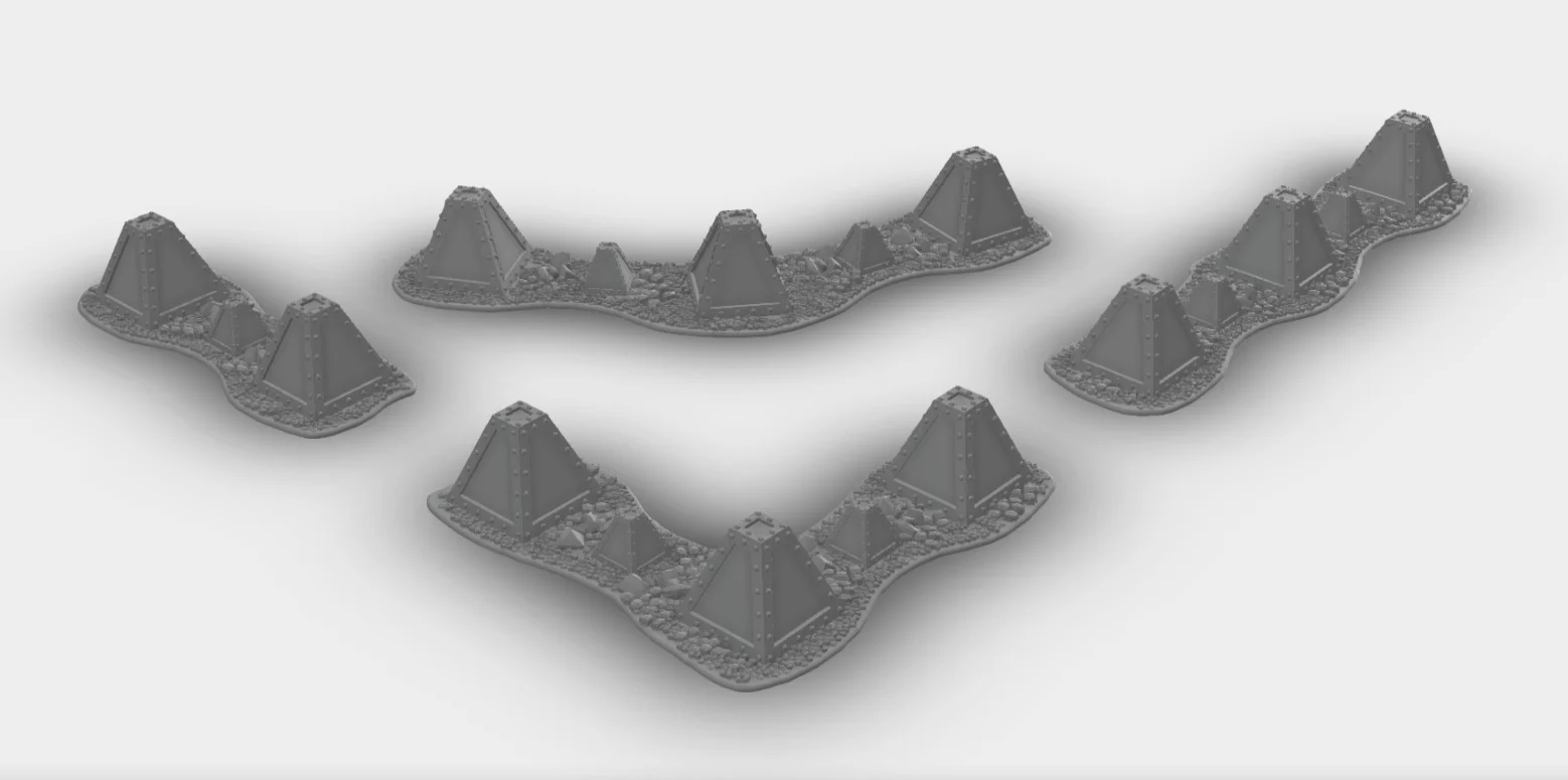Wargaming compatible - Tank barrier (28mm)