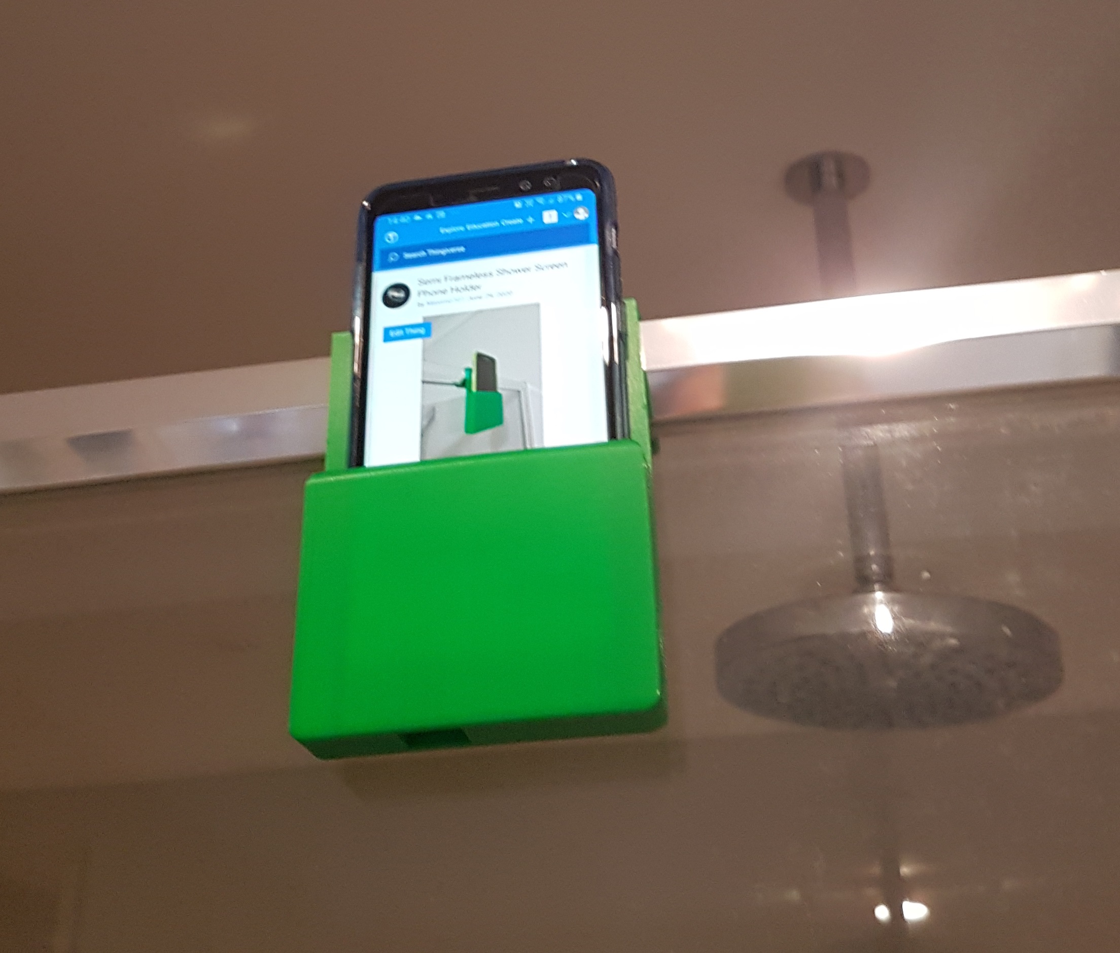Semi Frameless Shower Screen Phone Holder