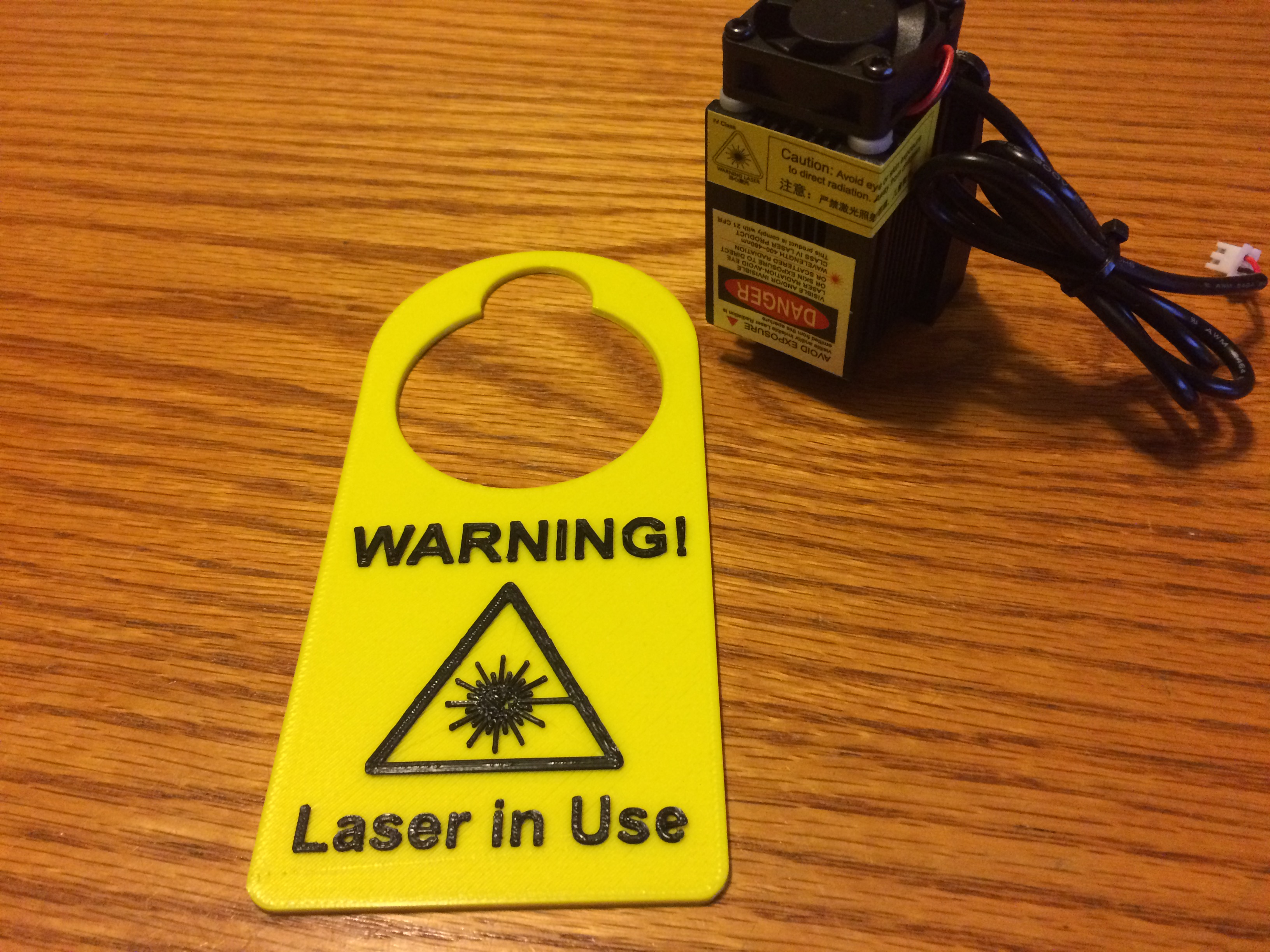 Laser Engraver and Warning Sign