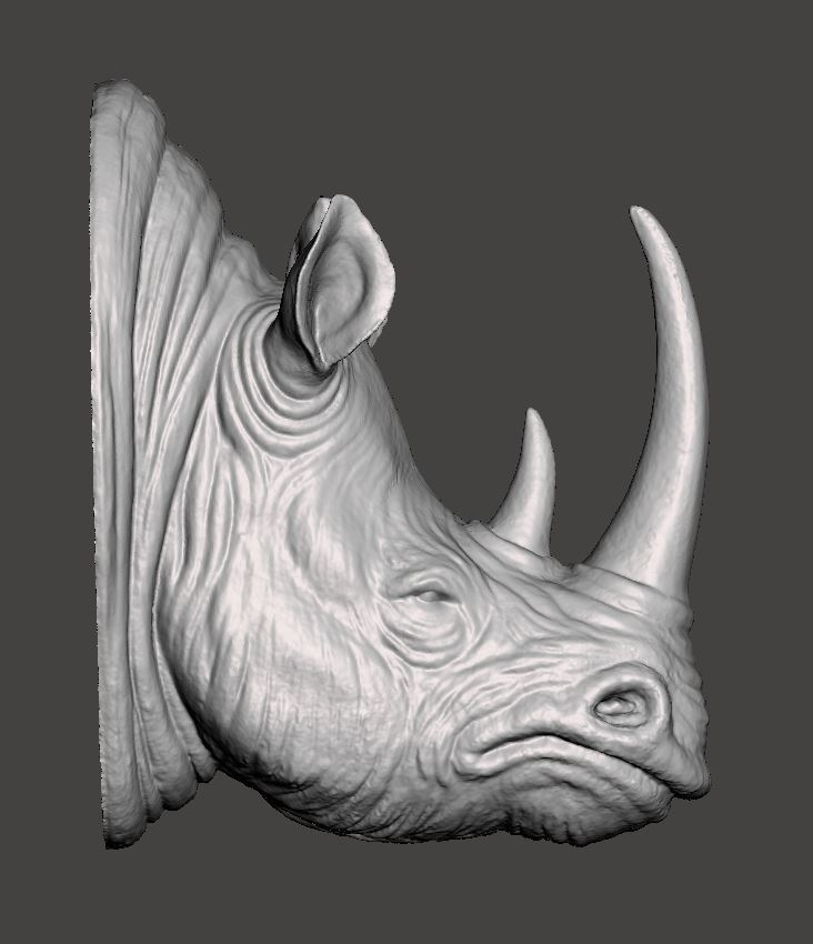 Realistic Rhinoceros Head Wall Home Decor Faux Taxidermy Wildlife Safari Sculpture