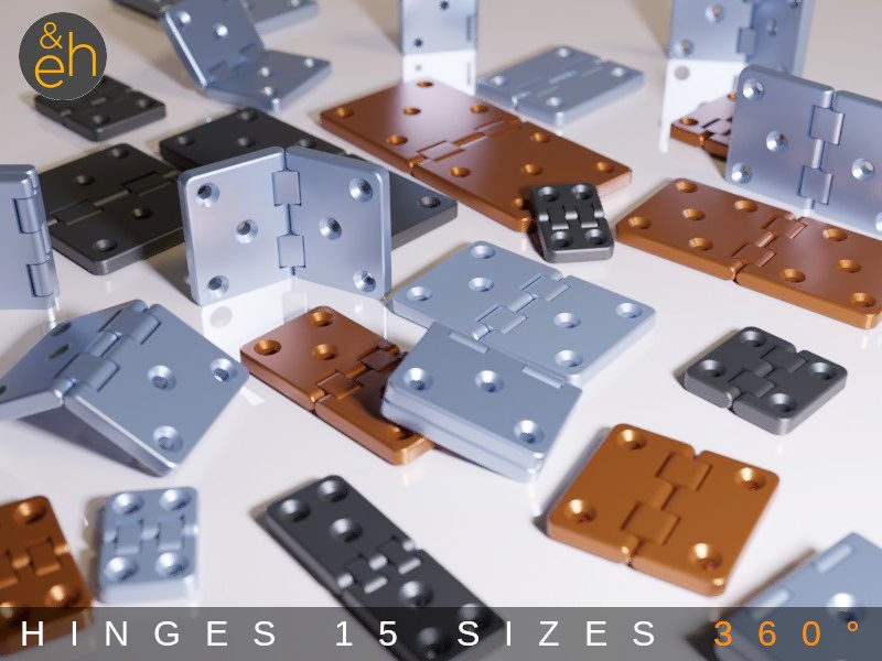 Hinges 360° - 15 Sizes, All Purpose, Print-in-Place