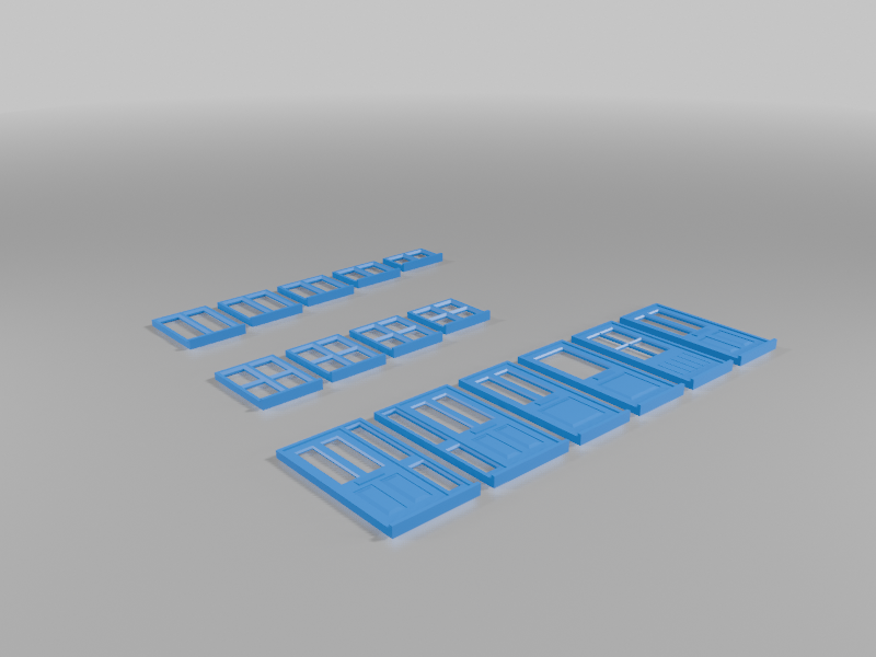 Doors and windows to suit modular brickwork for OO gauge 1:76 scale