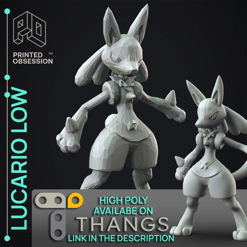 Lucario - Low Poly - Pokemon - Fan Art