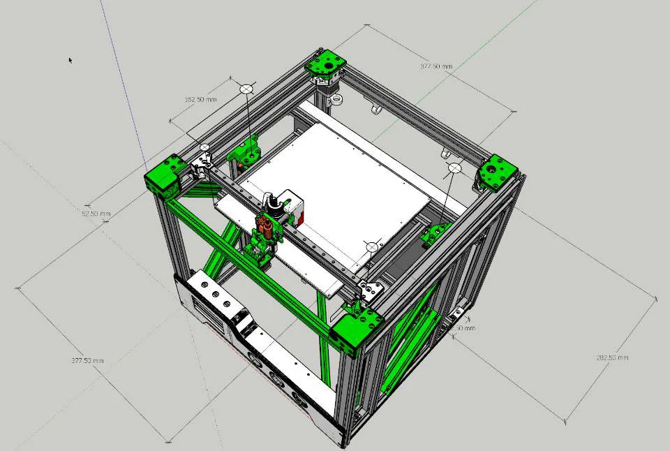 BLV Cube Kinematic three z-axis support assembly for active bed leveling