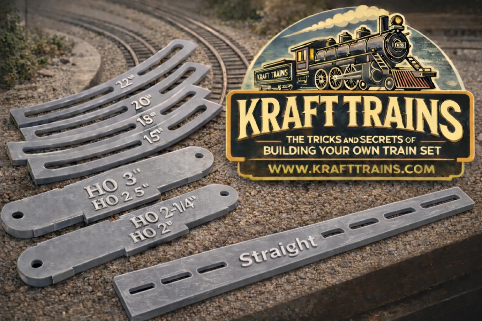 HO Scale Track Alignment Gauges – Radius, Straight, and Spacers (Complete Set)