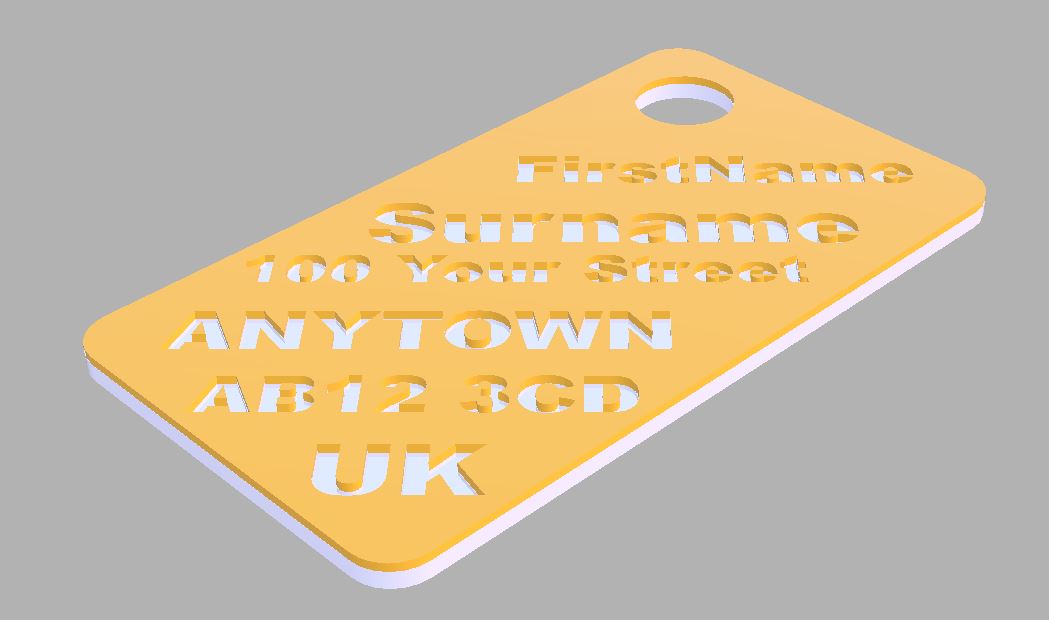2 Colour Luggage tag
