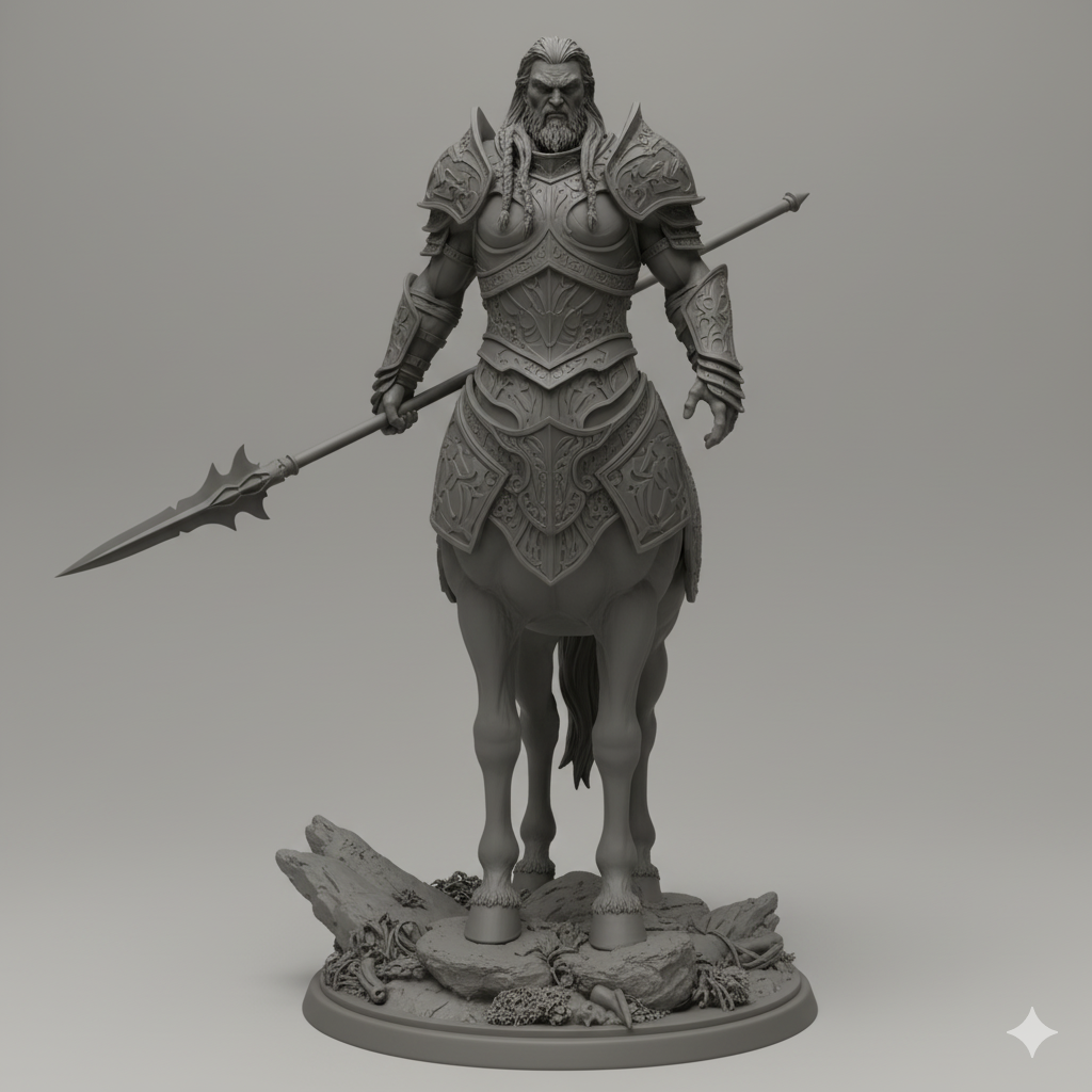 Gothic Centaur Warrior – 3D Printable Paintable Figure