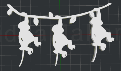 3 Monkeys 2D Wall Art