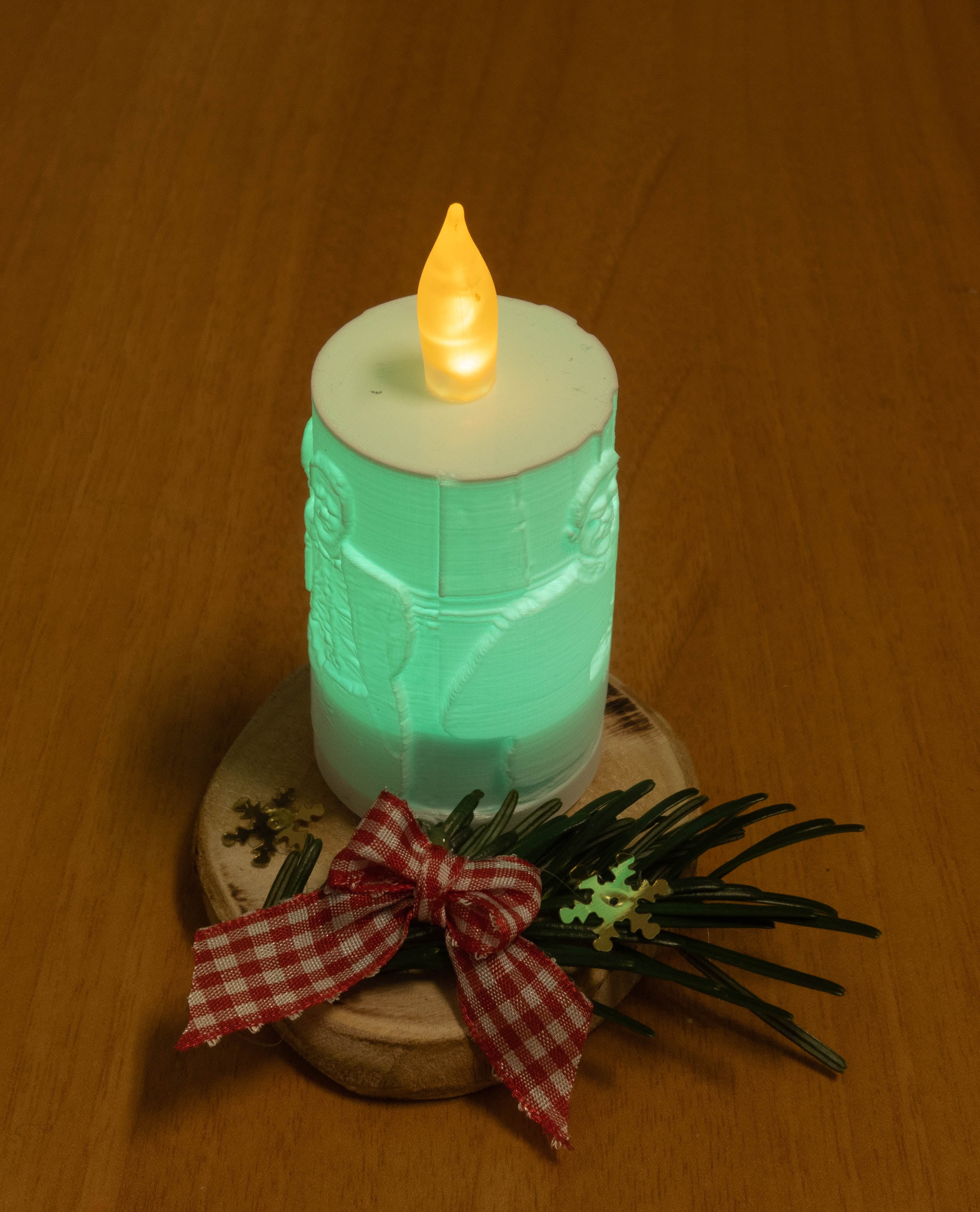 Xmas Candle Light with lithophane - photo