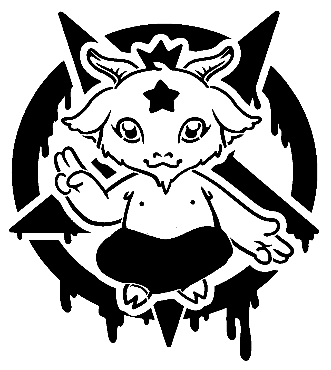 Satanic Goat stencil 2
