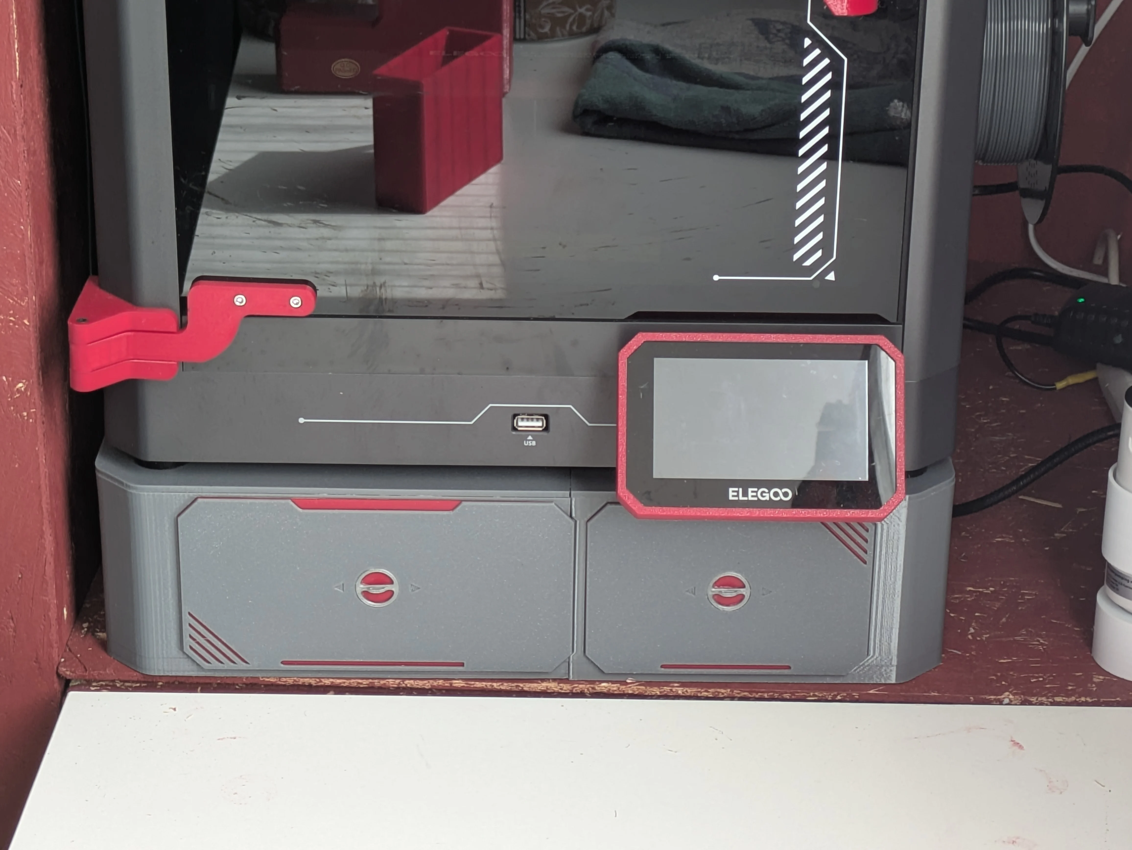 Base/drawers for Centauri Carbon (with front poop emptying and storage tray)