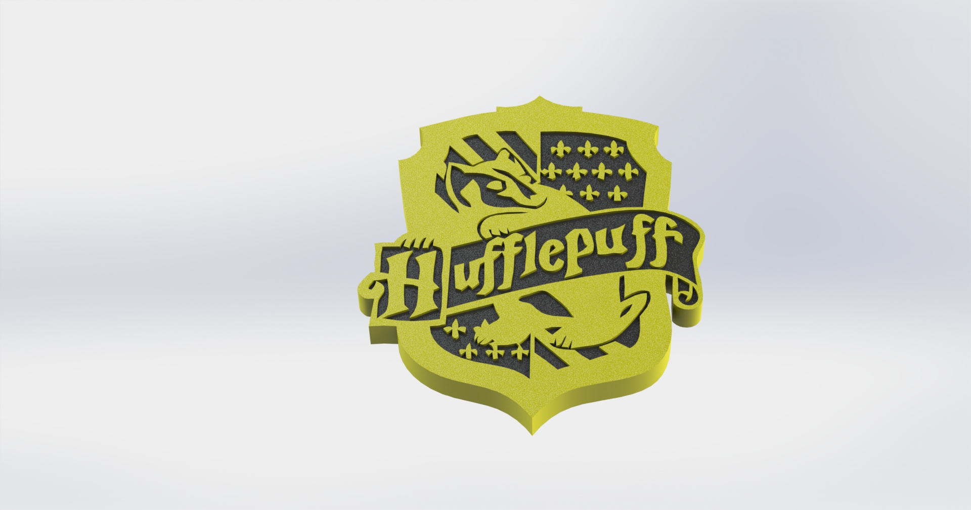 Hufflepuff House Crest (dual extrusion)