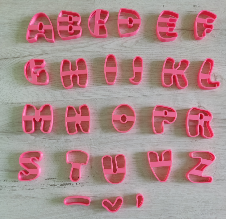 Bubble font style letter cookie cutter