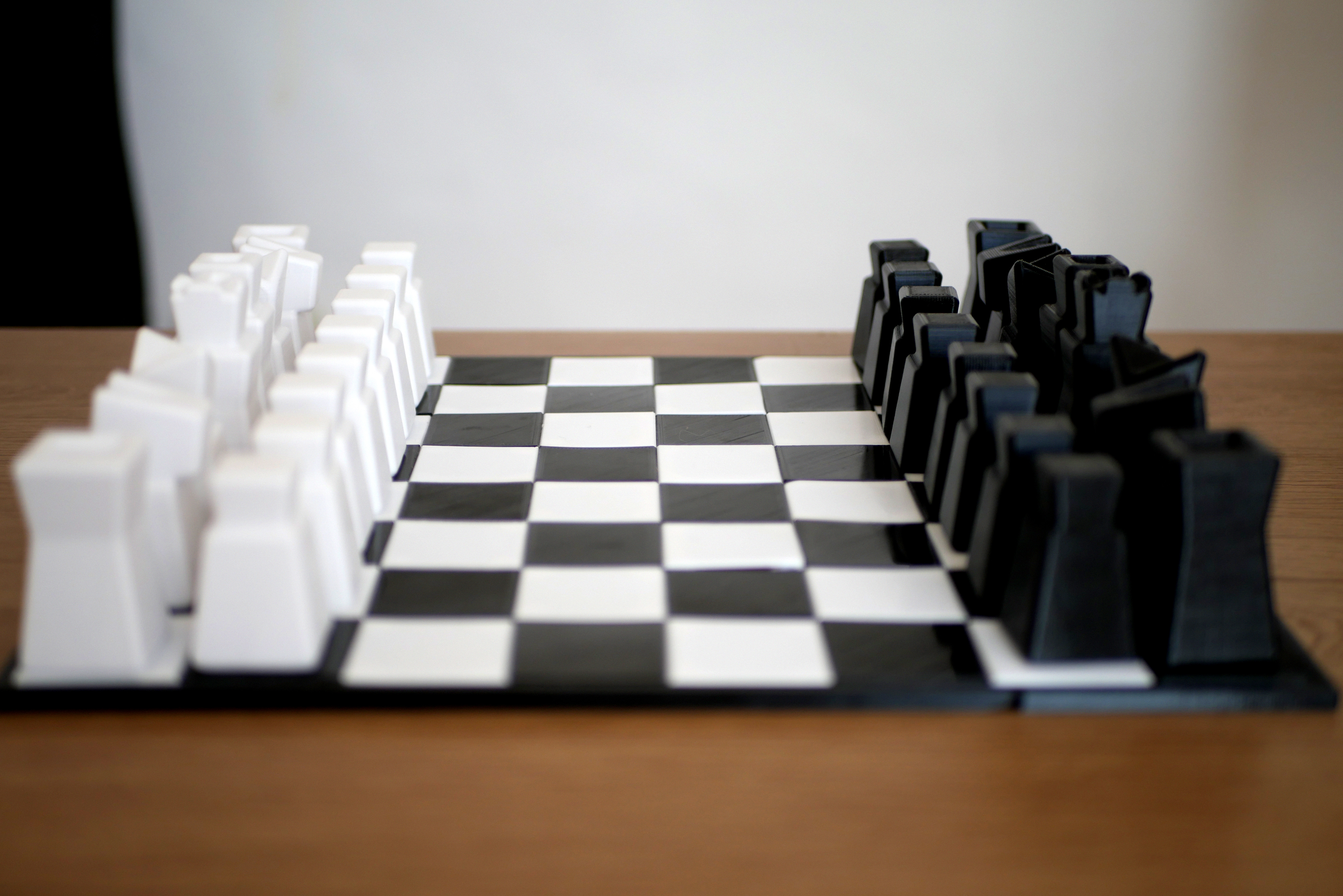 Modular Chess Set inspired by the brutalist movement.