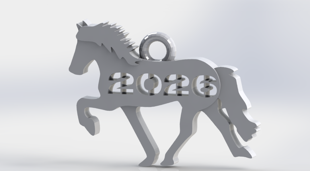 Christmas tree's toy New Year figurine HORSE 2026