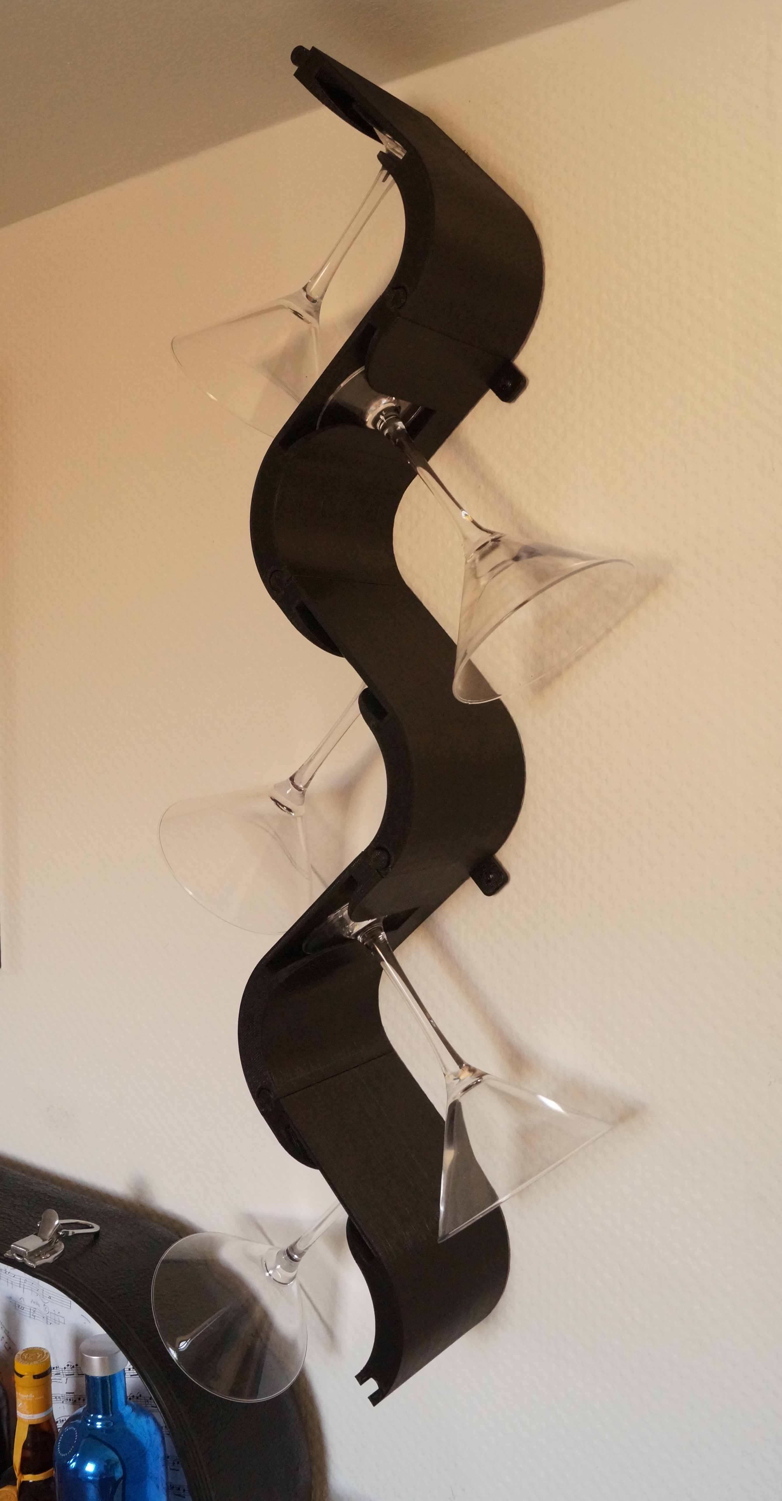 The Wave - Martini/wineglass wall hanger