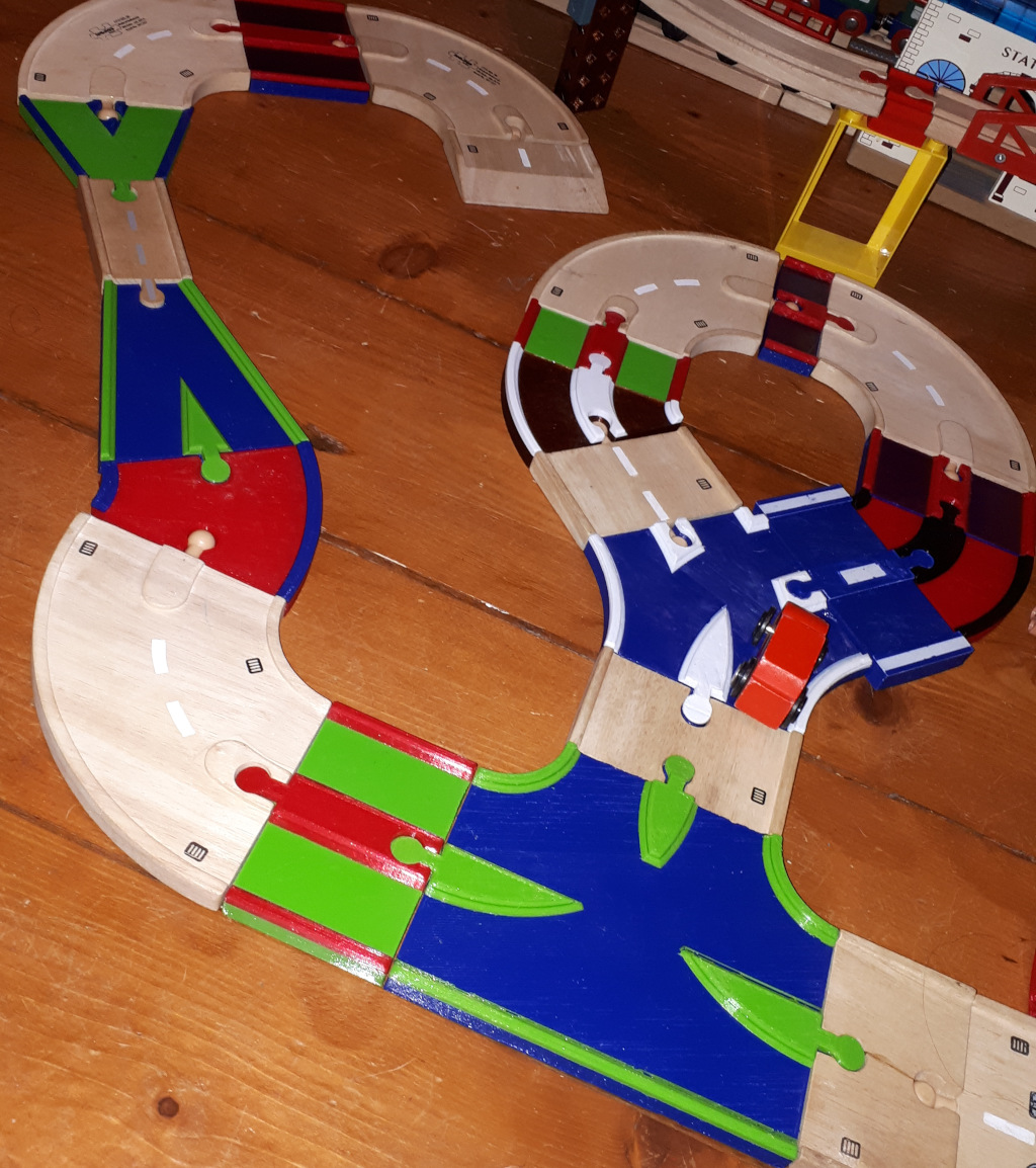 Wooden roadway curves