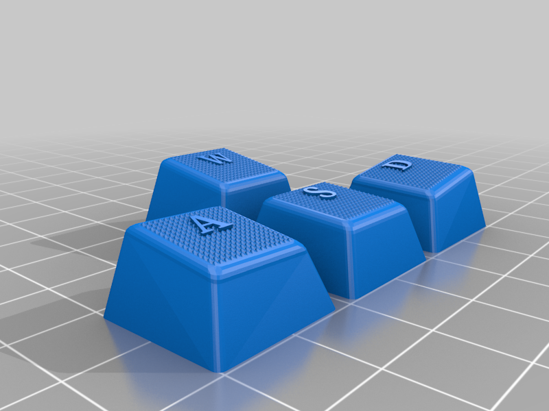 W A S D Textured Keycaps with lettering