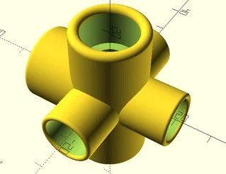 Pipe connector (1 to 6 pipes) highly customizable