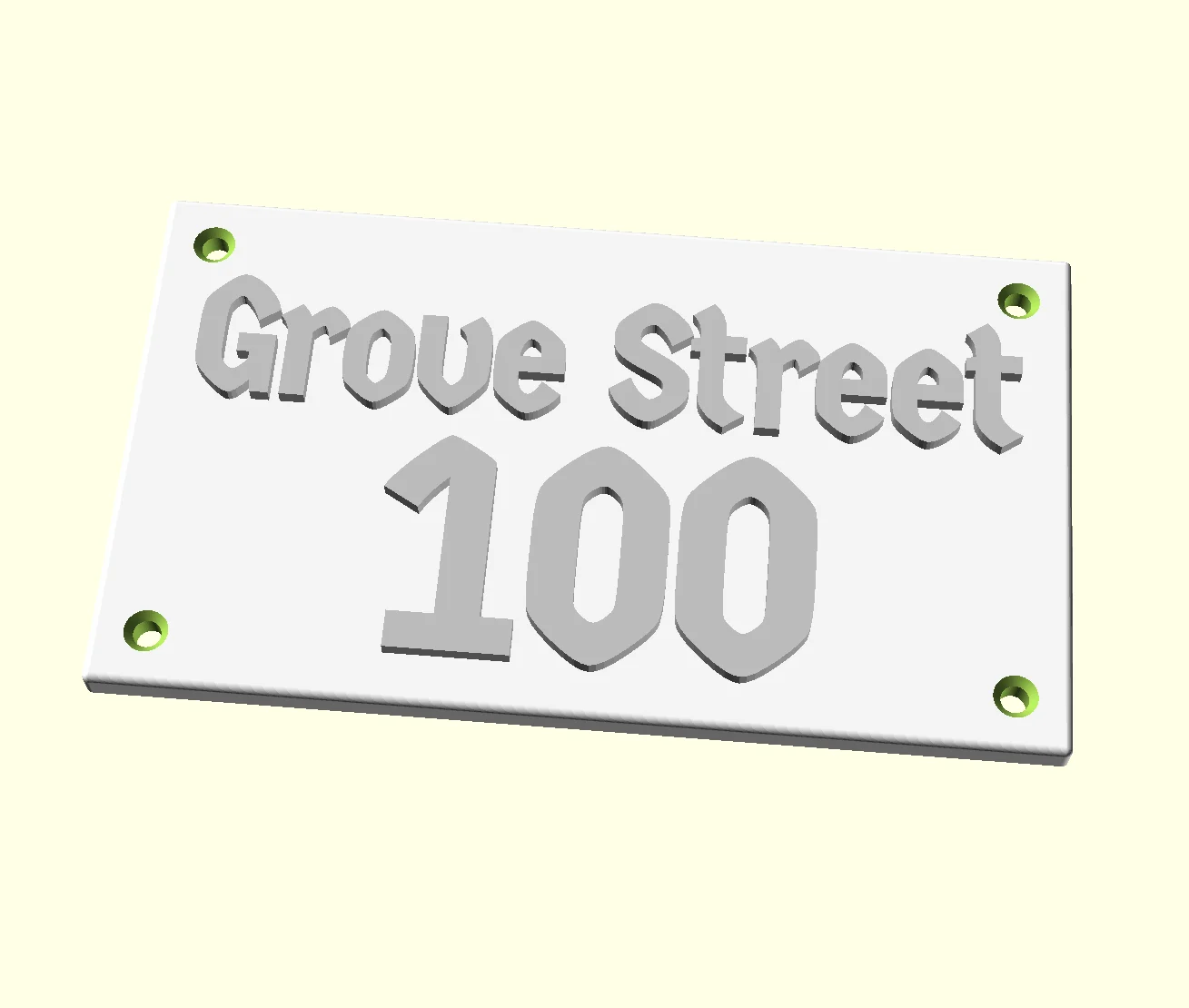 Parametric house number plate