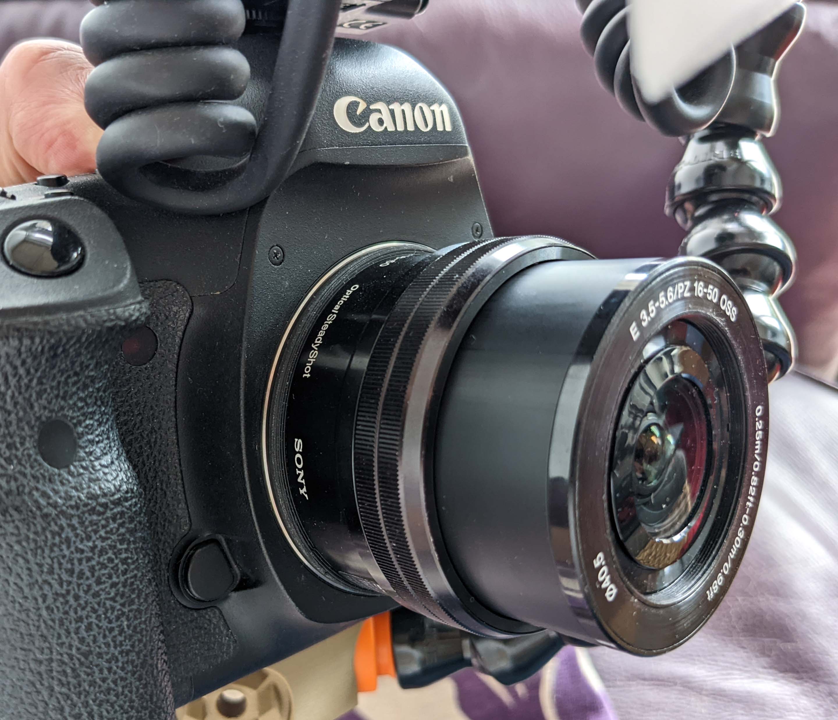 Sony FE/E lens to Canon EF/EF-S camera macro adapter