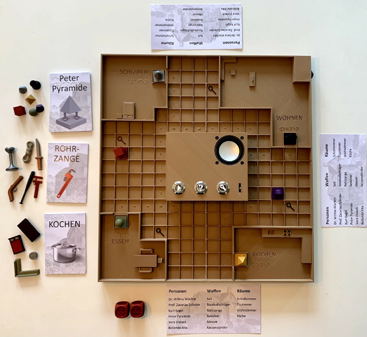 Barrierefreie Version vom "Cluedo" | Gesellschaftsspiel für Menschen mit Seheinschränkungen