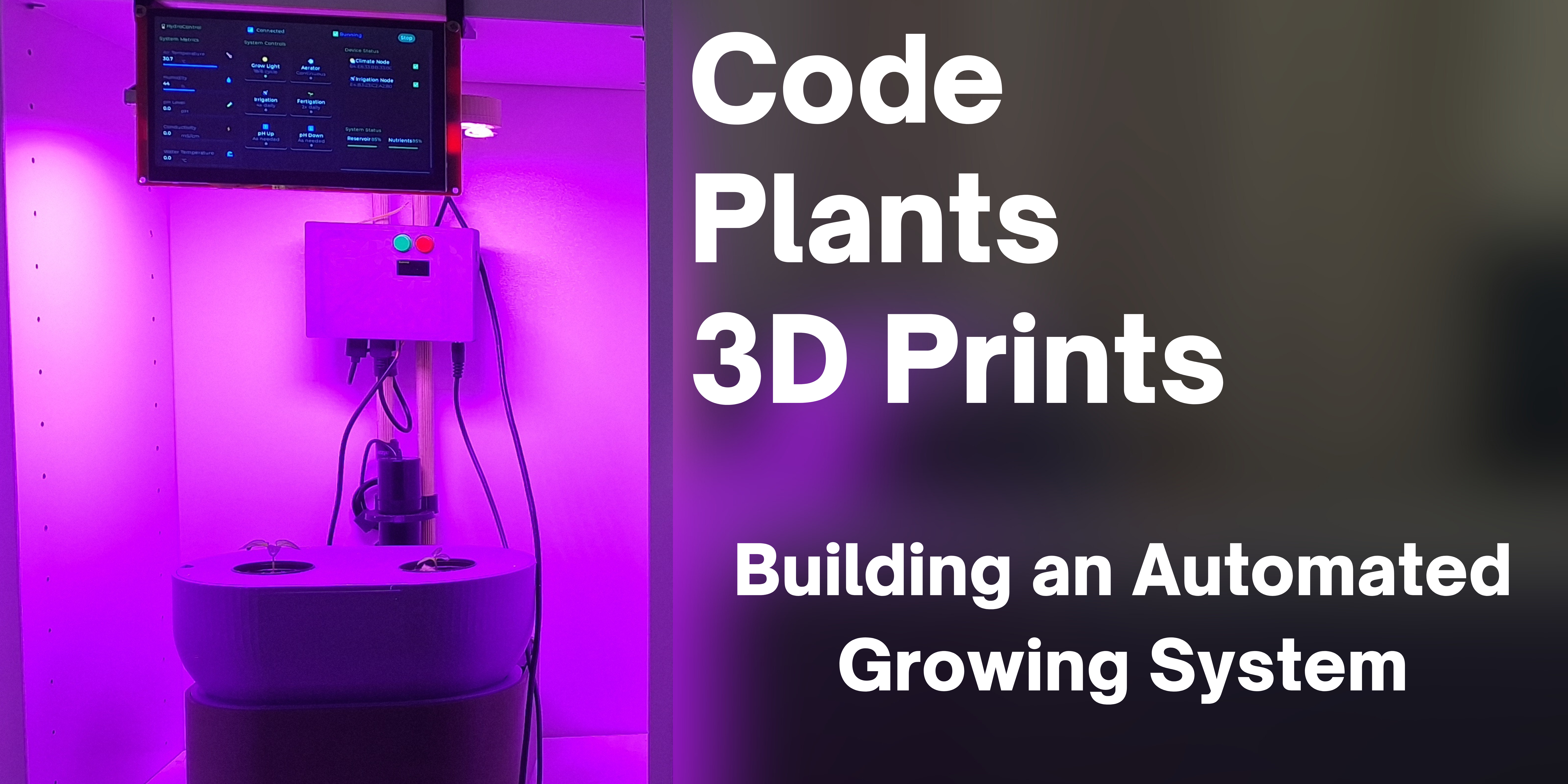 Fully 3D Printable Hydroponics Setup