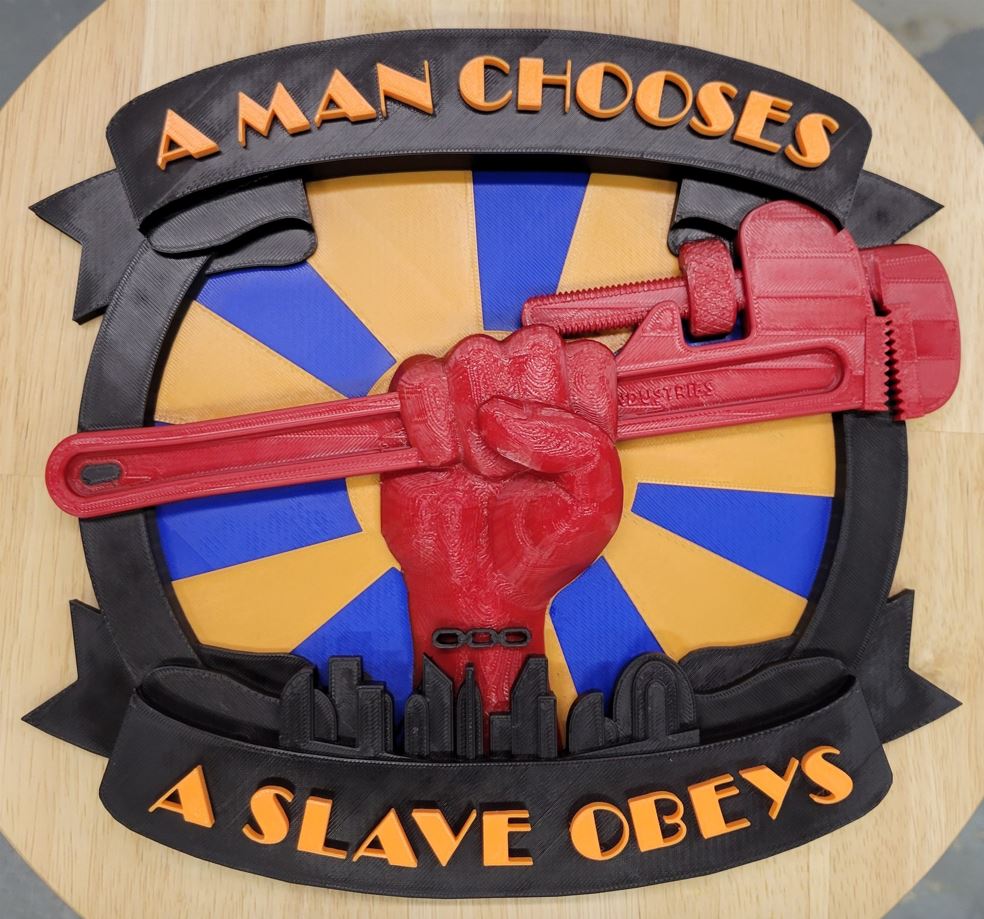 Bioshock - A Man Chooses, A Slave Obeys - Sign/Pendant