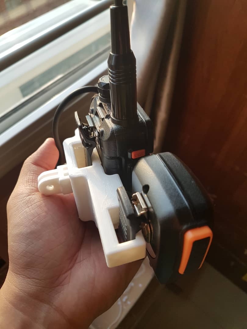 GoPro Mount Baofeng UV-5R Holder and Mic Slot