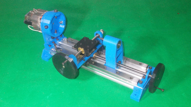 001-Homemade CNC Mini Lathe Chuck Drills Spindle Power Wood DIY Headstock Tool Rest Tailstock
