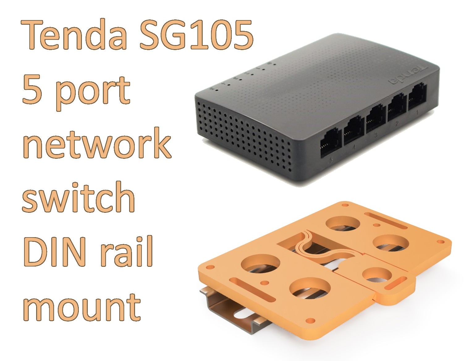 Tenda SG105 Gigabit Ethernet Switch DIN rail mount