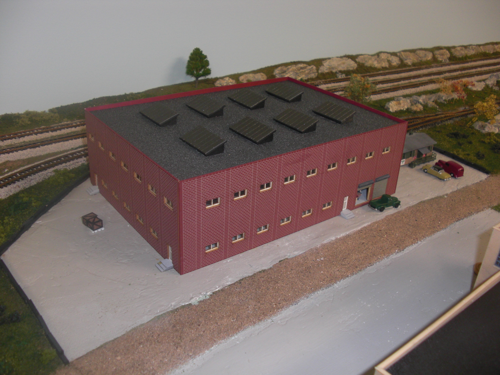 Solar panels for the skylights for the GCLaser's N Scale Car Repair Shop.