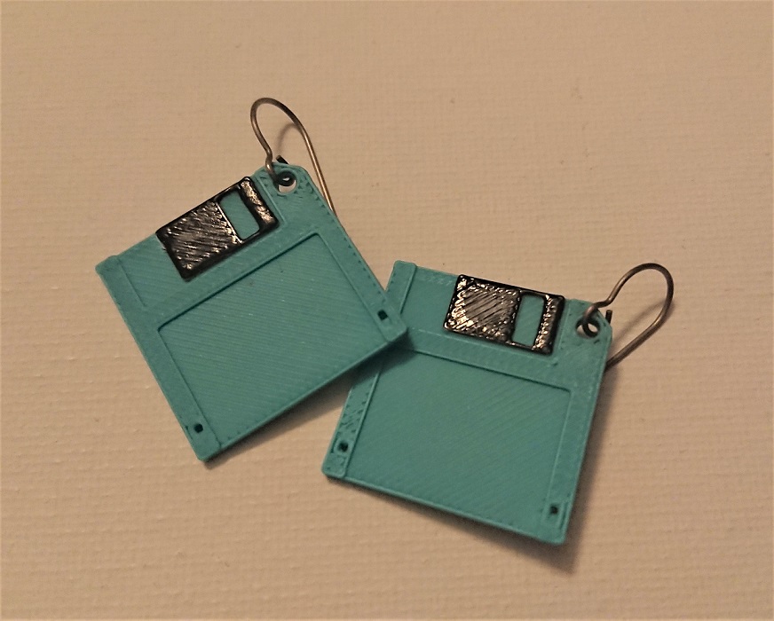 Floppy disk earrings