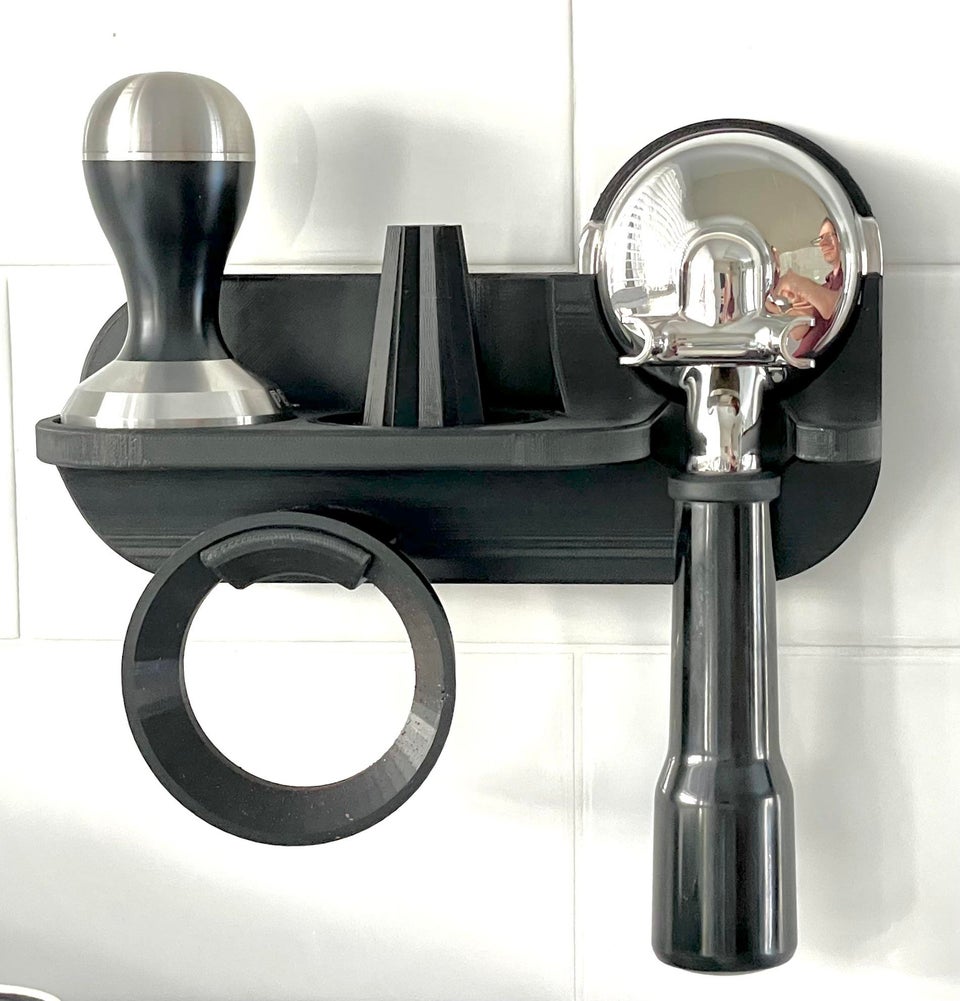 Shelf for Portafilter, Tamper, Distribution Tool and Dosing Funnel