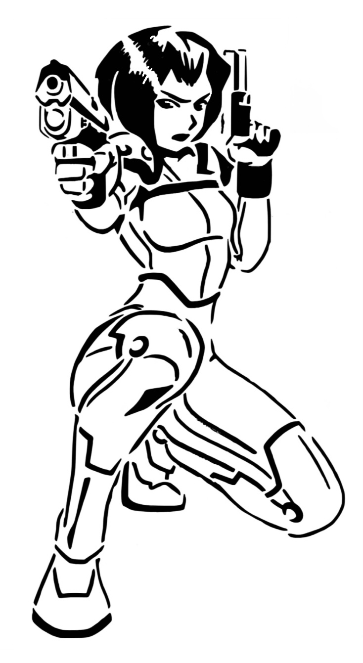 Gun Girl stencil
