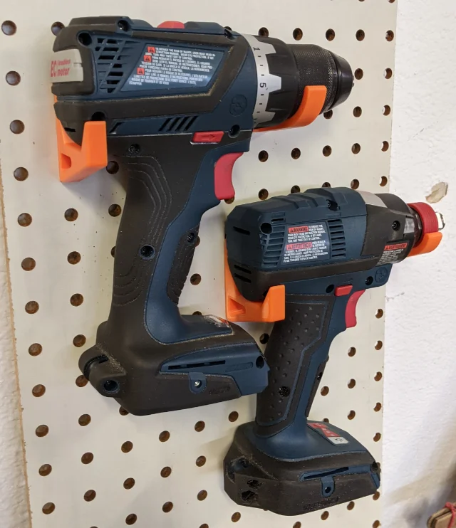 Bosch Drill and Impact Driver Peg Board Mounts