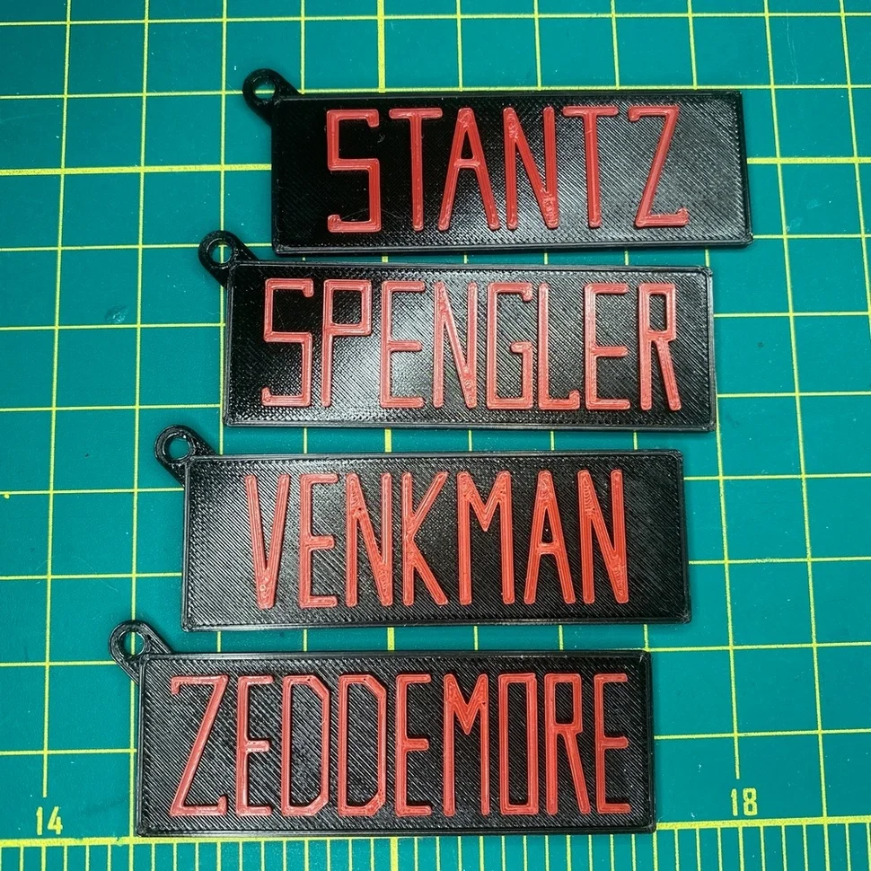 Ghostbusters Nametag Keychains